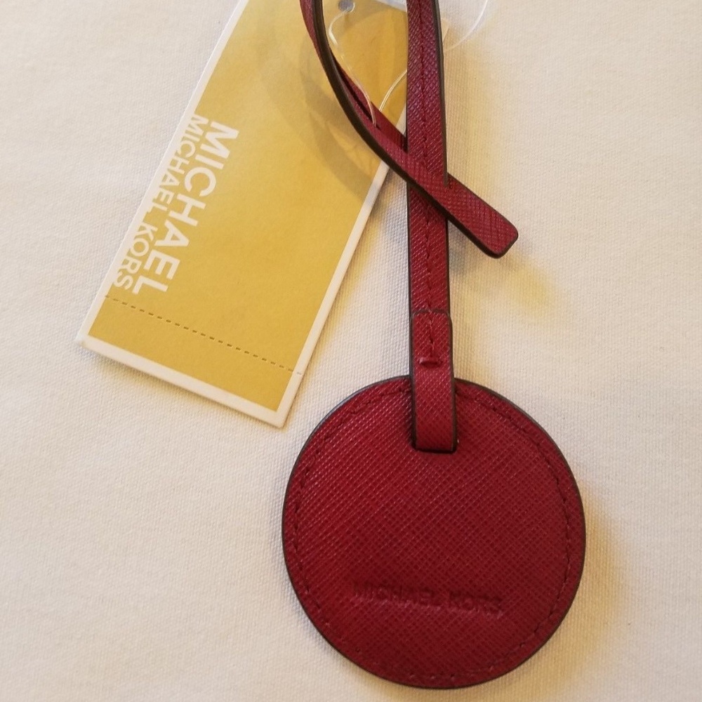 Michael Kors Leather Cherry Circle Bag Tag